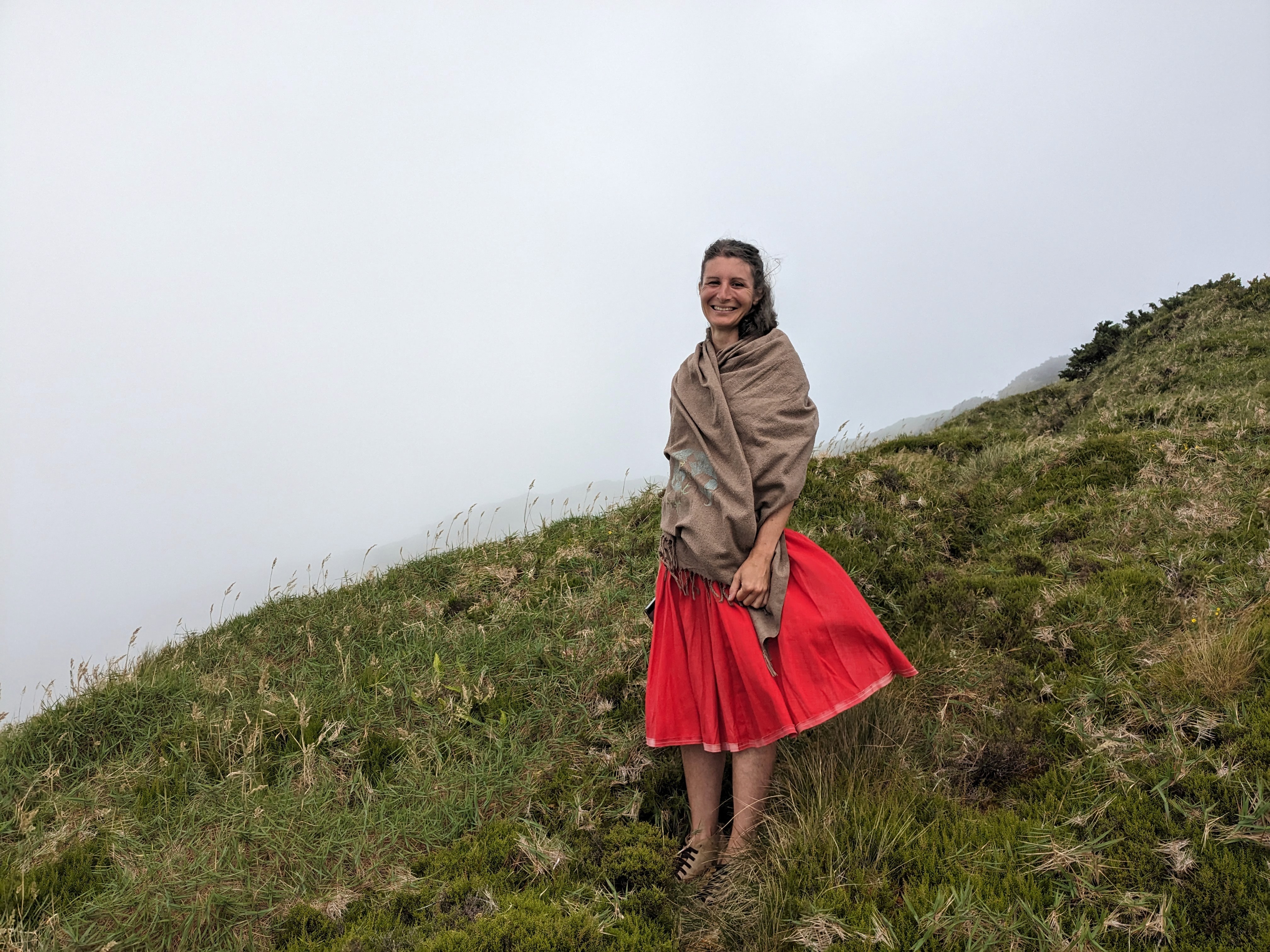 Karola Szőke on the hillside at Furnas